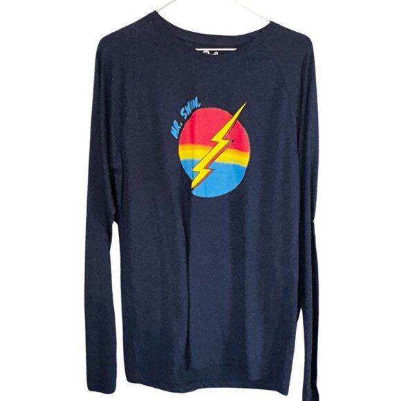 Mr. Swim Unisex Long Sleeve Shirt Medium Navy Blue NWOT Indie Kid Skater - Picture 3 of 6